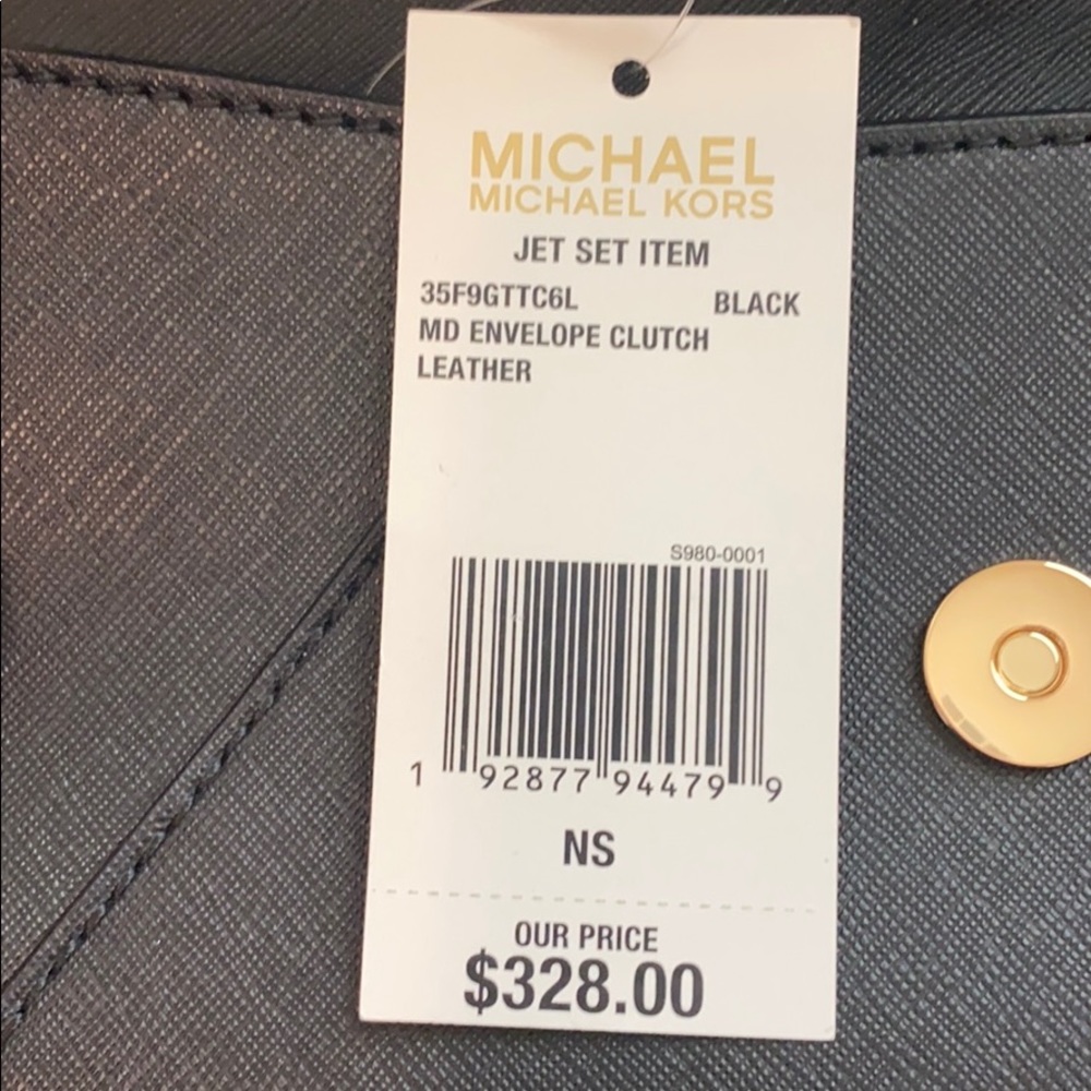 Michael Kors Jet Set Medium Envelope Clutch, Black - Picture 4 of 5